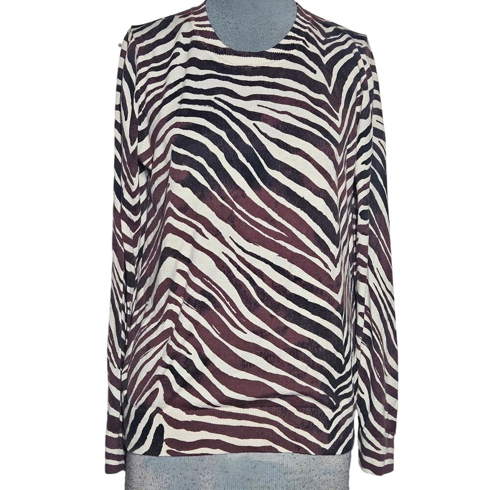 Banana Republic Animal Print Cotton Sweater Size Large